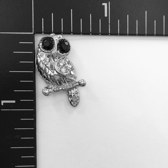 🌼 Black Eye Owl Post Stud Earrings - Picture 2 of 2